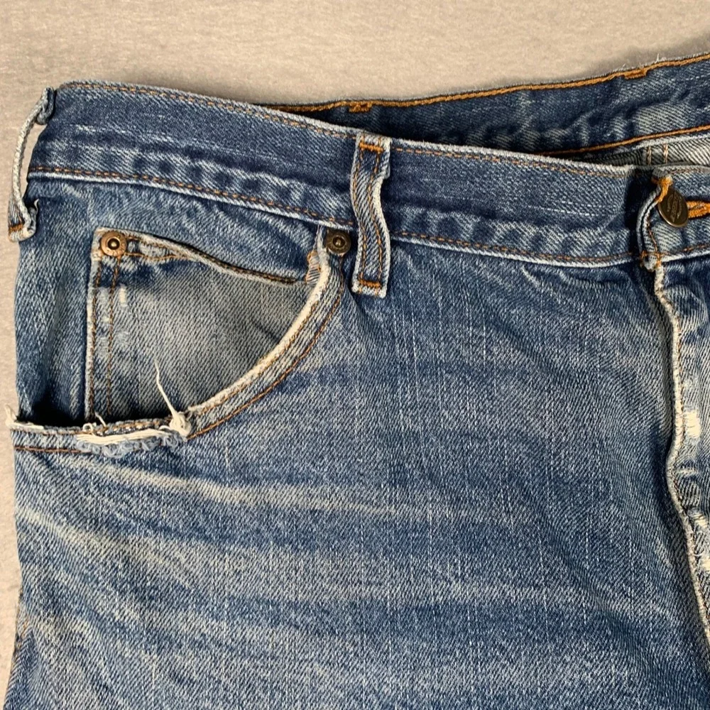 Dickies Jeans Mens 38x30 Blue Distressed Straight Leg Denim Workwear W6D1444 - Picture 7 of 16